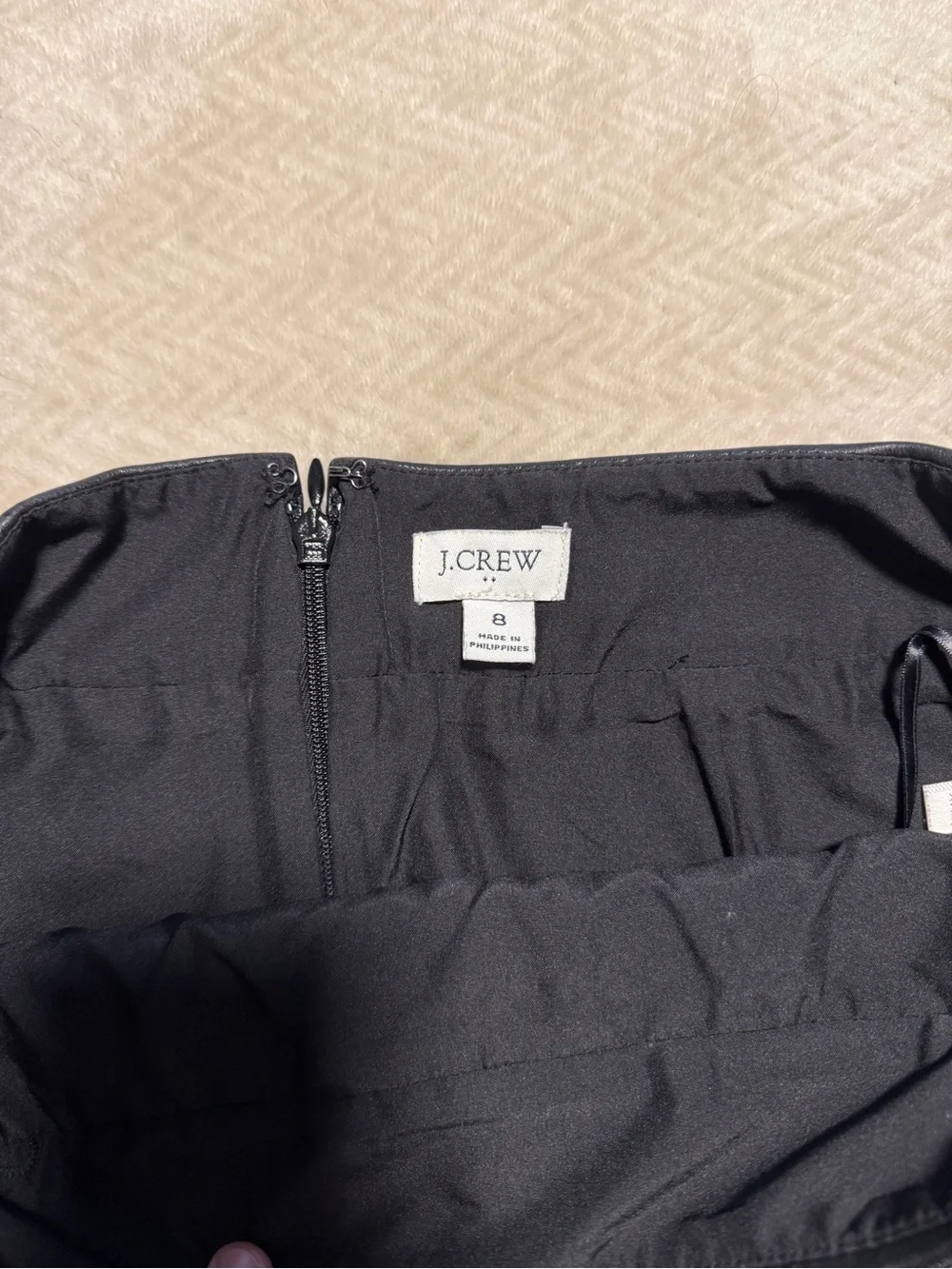 J. Crew Black Faux Leather Skirt